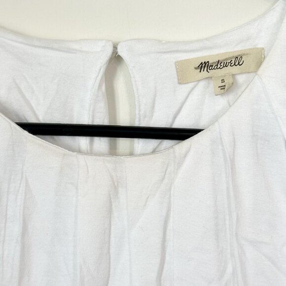 NWT Madewell White Sleeveless Bubble Fashion Top - Small - Picture 3 of 16